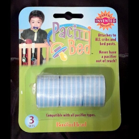 Baby And More Booginhead Pacibed Cot Dummy Holder Chain Blue - Set of 2 - Picture 2 of 4